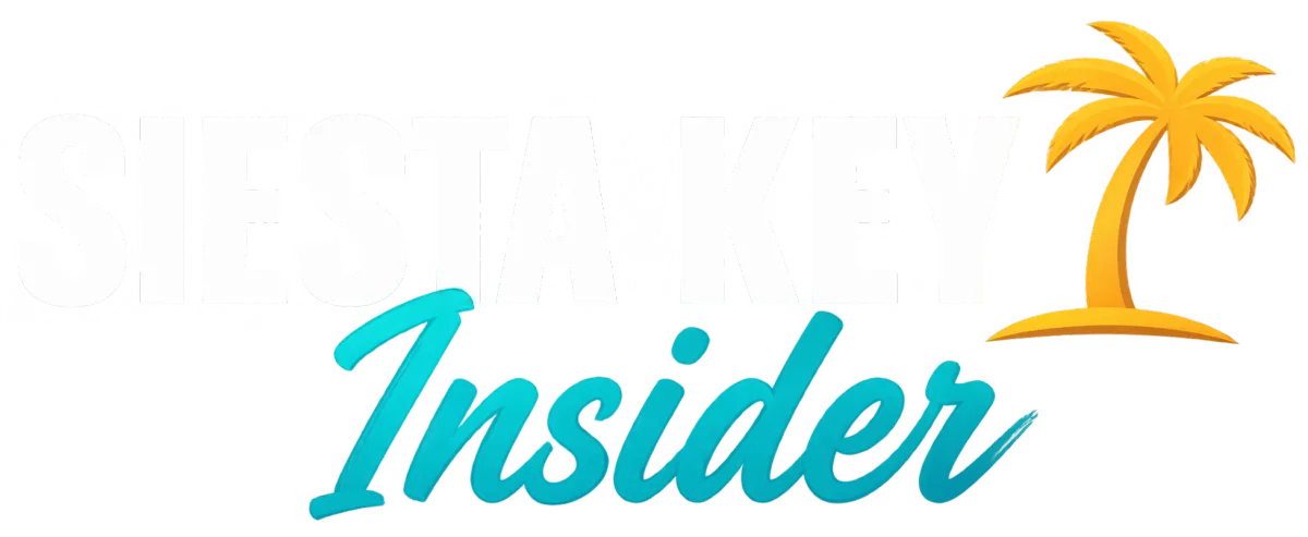 Siesta Key Insider logo with a white and gold palm tree graphic