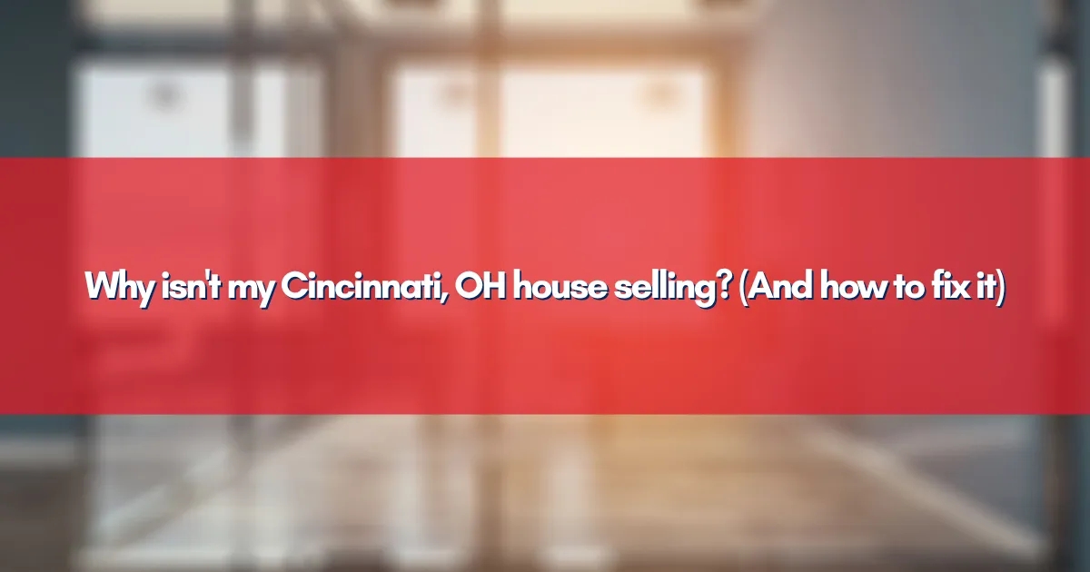 For sale sign in front of a house in Cincinnati with a price reduced rider