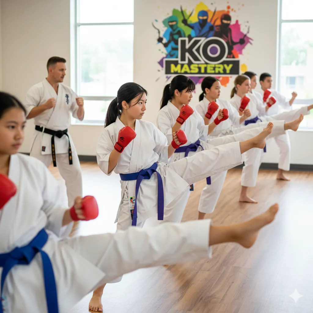 KO Teens (Ages 13-17): Dedicated training, goal setting, and advanced belt progression for teens.