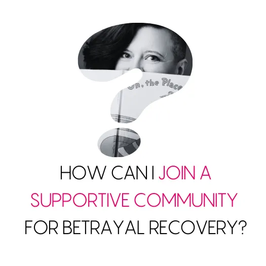 Vanessa Cardenas, Betrayal Recovery Specialist, discussing how to join a supportive community for betrayal recovery, highlighting the benefits of group coaching and peer support.