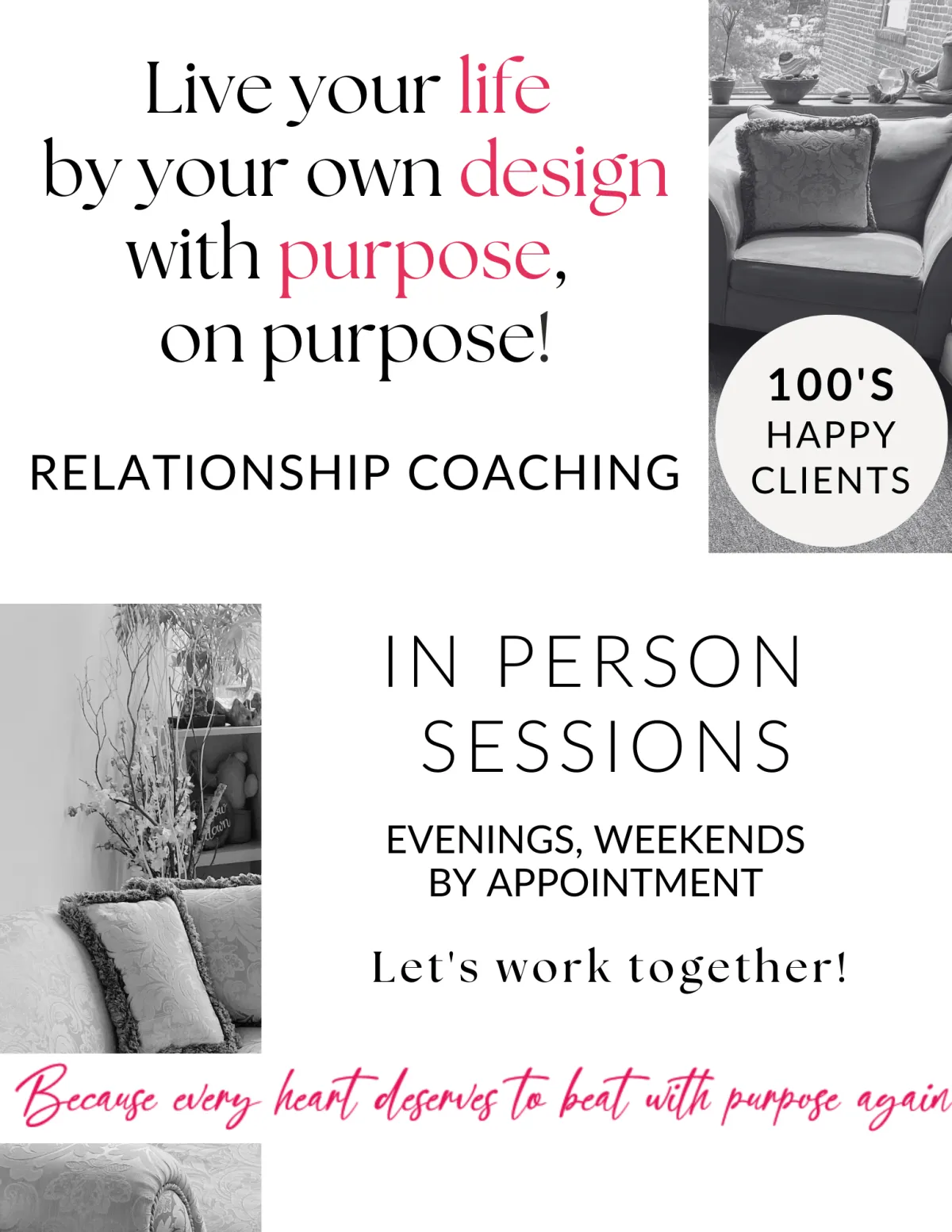 Vanessa Cardenas office highlights the bespke boutique relationshop coaching available in Westchester County