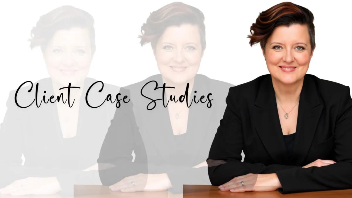 Vanessa Cardenas, Relationship Reset Expert sits confidently as she shares client case studies.