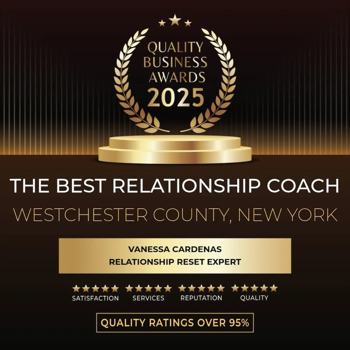 Vanessa Cardenas awarded Best Relationship Coach in Westchester County for 2025