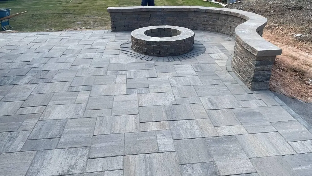 Patio install, Hardscape install