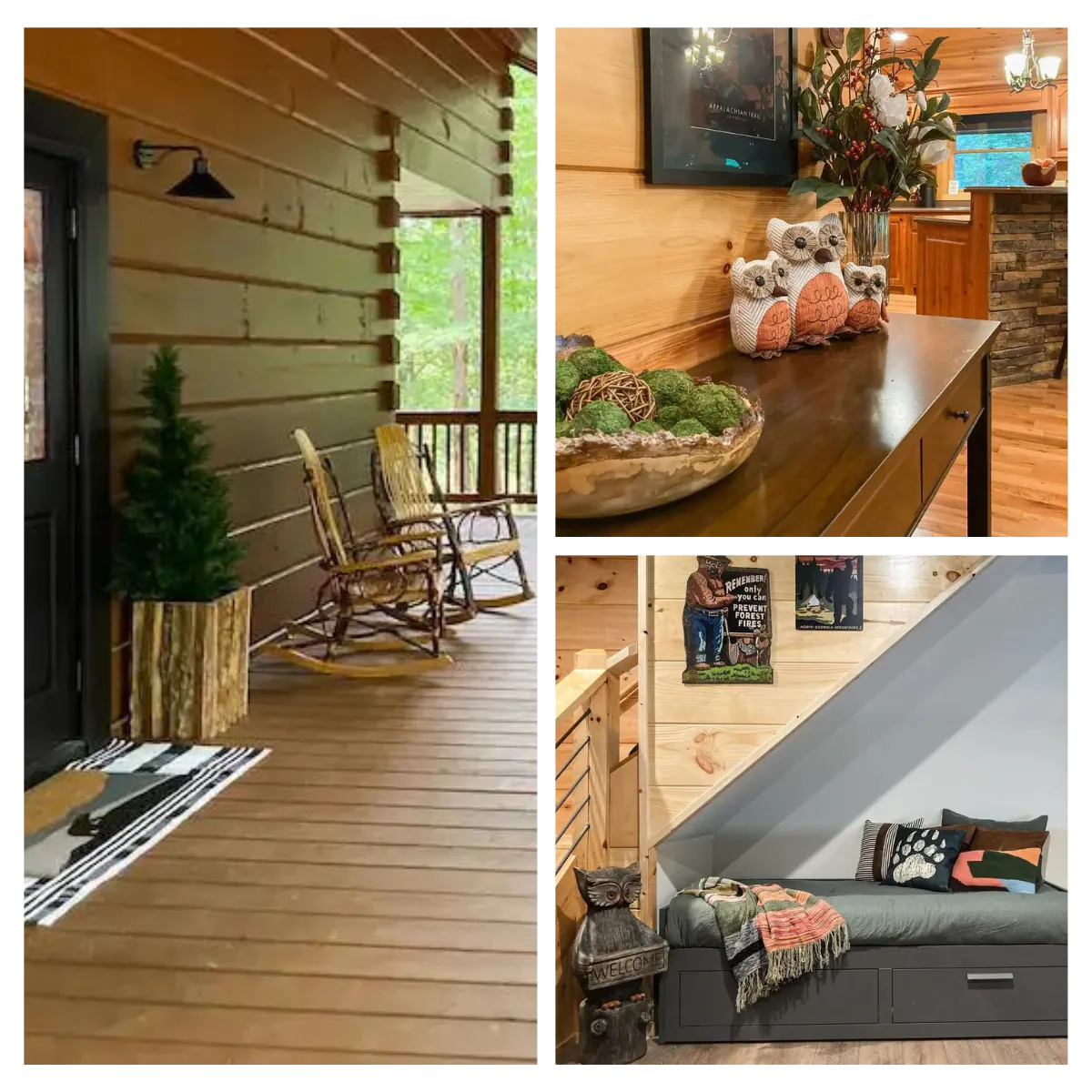 Visit Blissful Getaway, our cozy log cabin blending woodland charm with modern comforts for a serene and joyful retreat. Experience the allure of nature indoors with added modern conveniences, all at your command with Alexa.