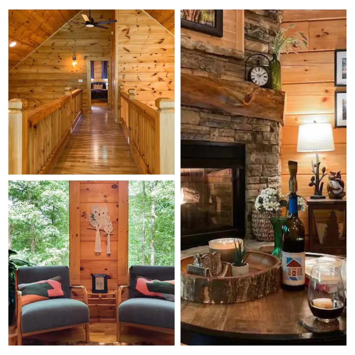 Escape to Blissful Getaway: A cozy cabin for families or friends, with a traditional living room, fun game lounge, mountain-view bar seating, a reading nook, and a big TV for movie nights.