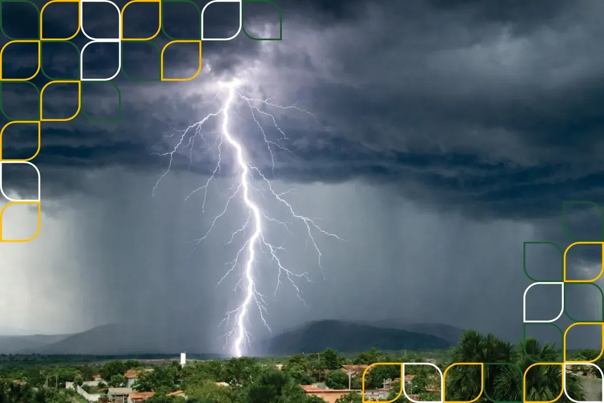 Lightning striking Edinburgh