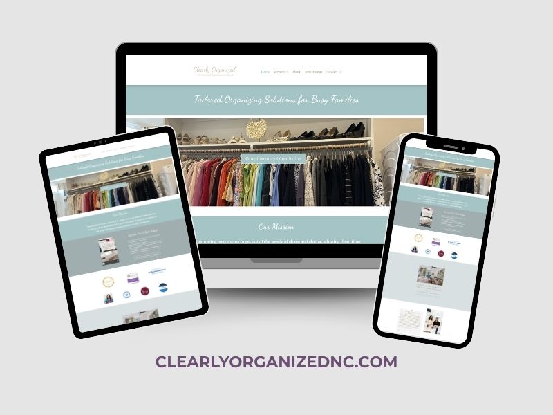 Picture of website for Clearly Organized NC