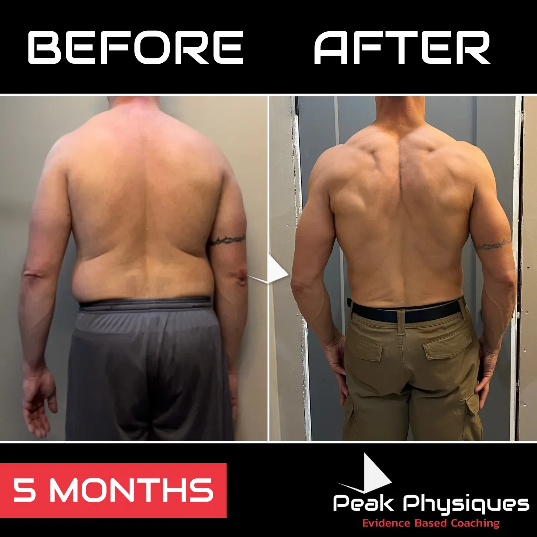 Peak Physiques - Client Transformation Rear (Ryan White)