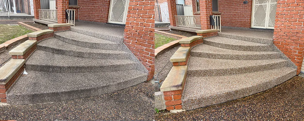 Pressure cleaning of pebblecrete pressure cleaning in Sydney