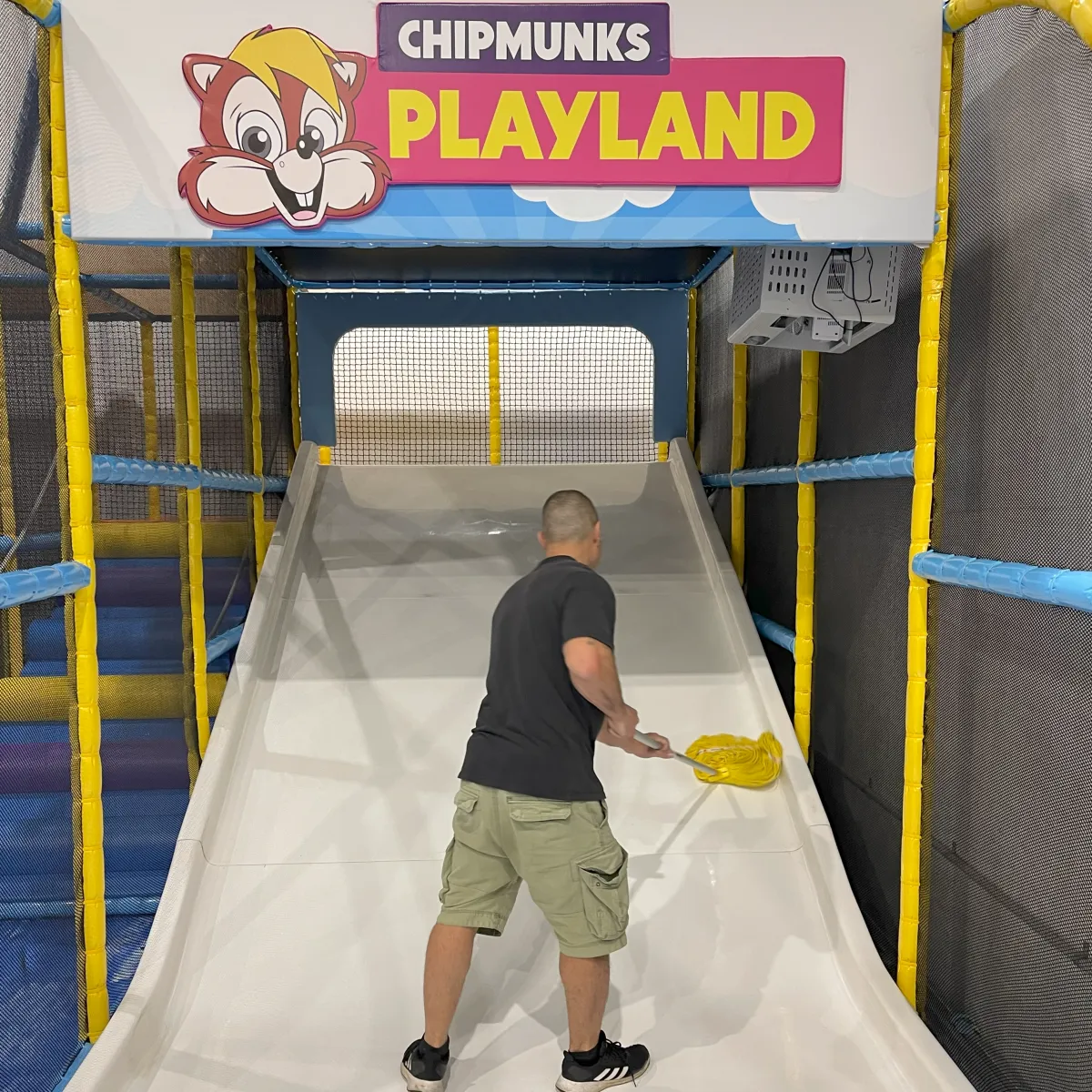 Indoor playground cleaning in Sydney, sanitizing play equipment for children's safety