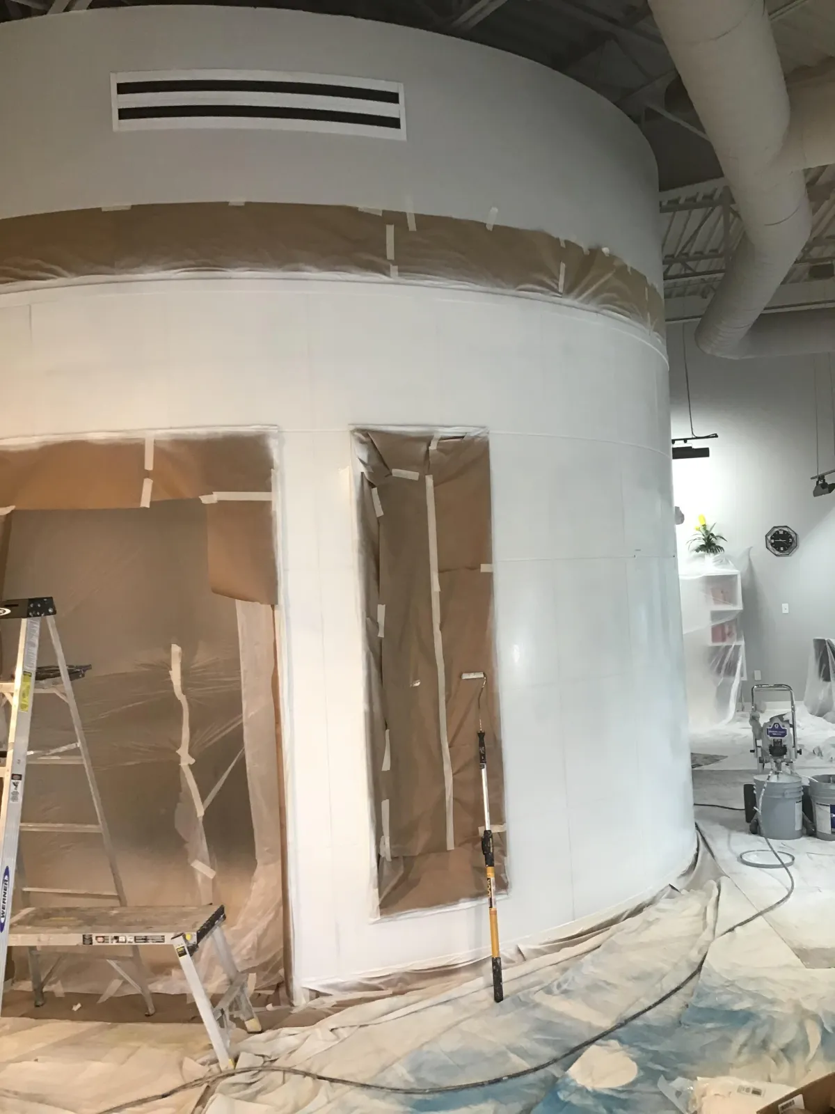 Commercial interior painting project in Jacksonville, FL with professional surface preparation by Top Coat Painting Jax