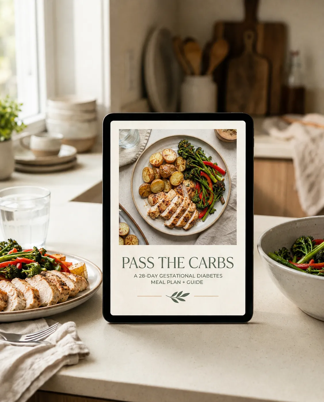 Pass The Carbs Gestational Diabetes Guide Book Mockup Cover