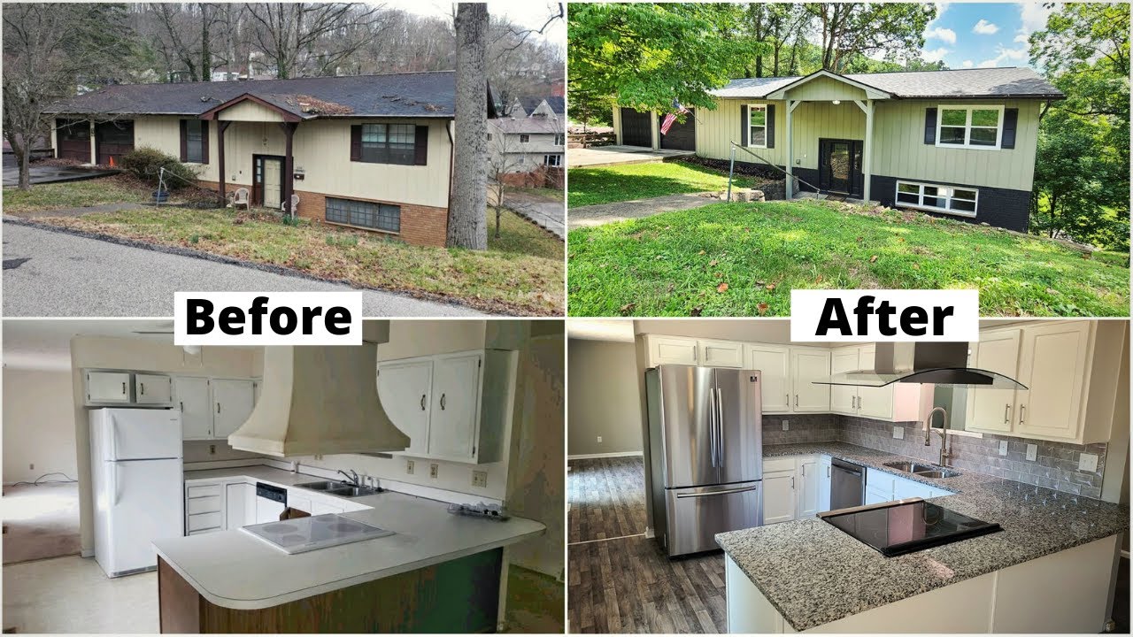 Renovated rental building exterior at golden hour