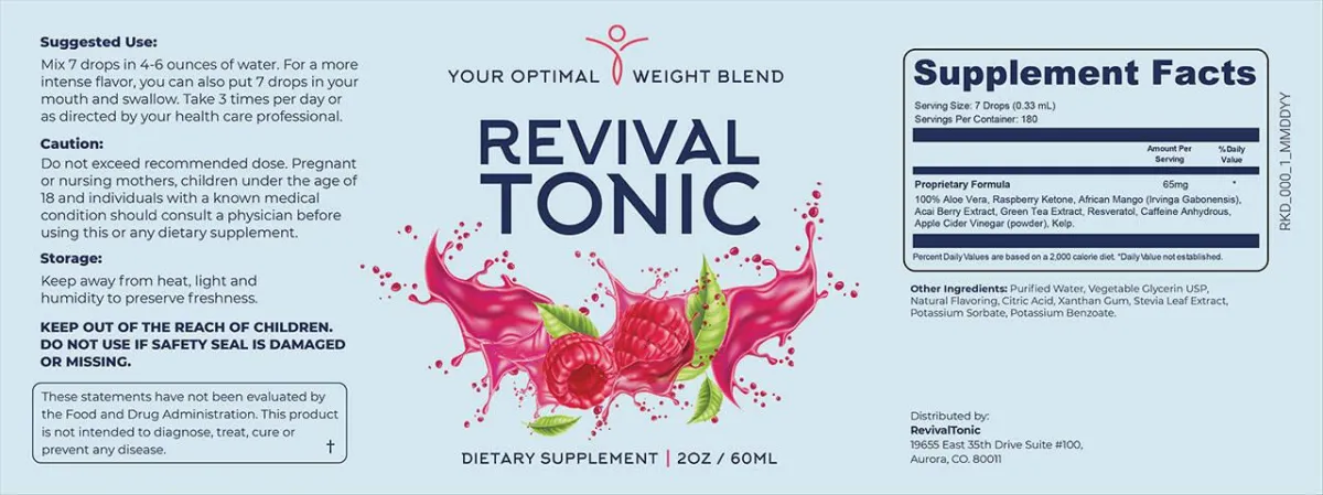 revival tonic supplement facts