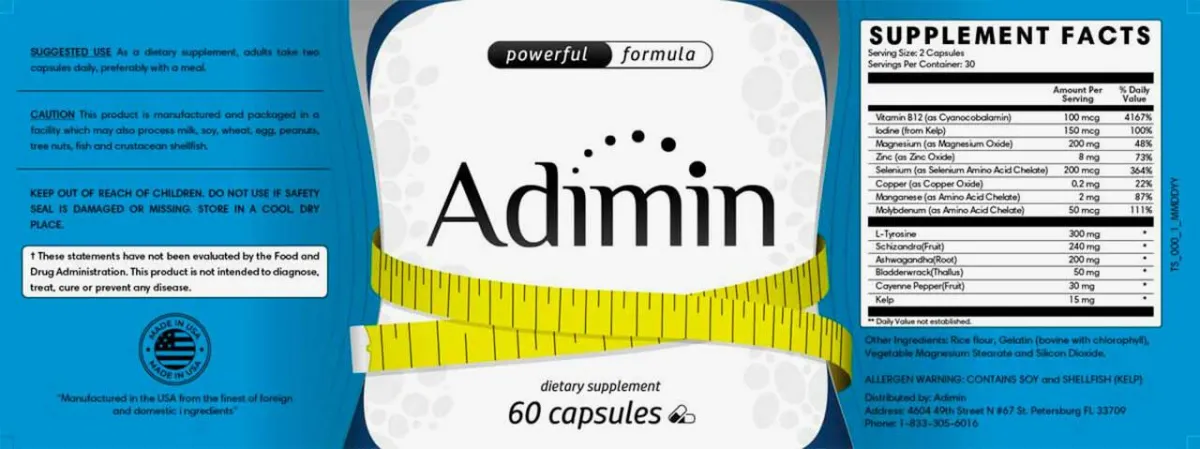 adimin supplement fact