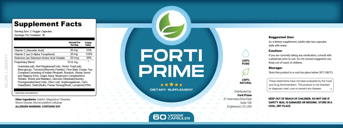 forti prime supplement fact