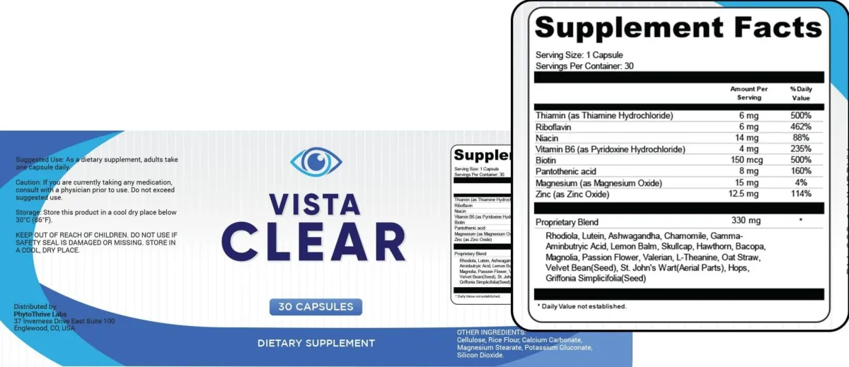 vistaclear supplement facts