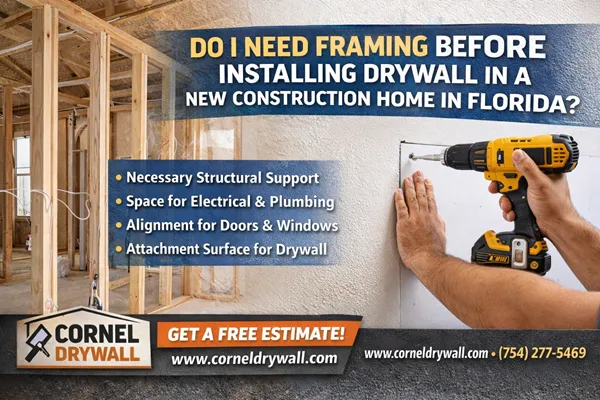 🔨 Do I Need Framing Before Installing Drywall in a New Construction Home in Florida?