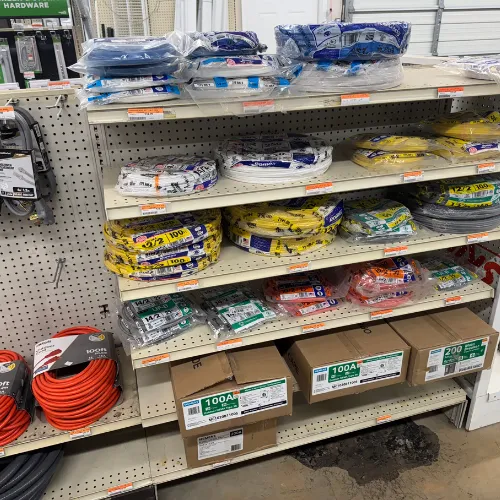 Shovels, rakes, and mops in stock at Center Point supply store