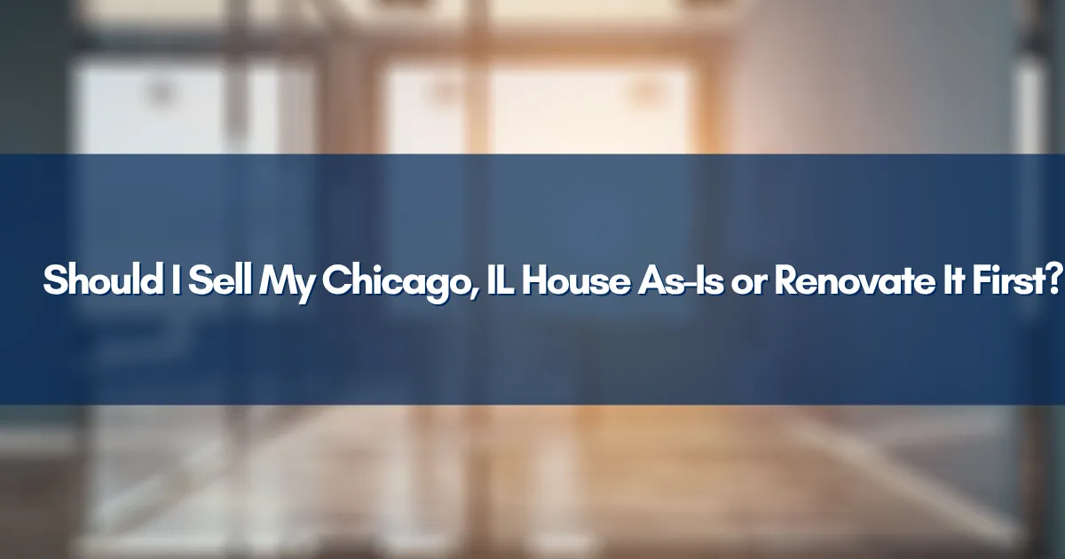Comparison photo showing a dated room vs a modern staged room in a Chicago home.