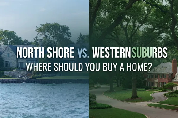 Aerial view of North Shore and Western Suburbs neighborhoods