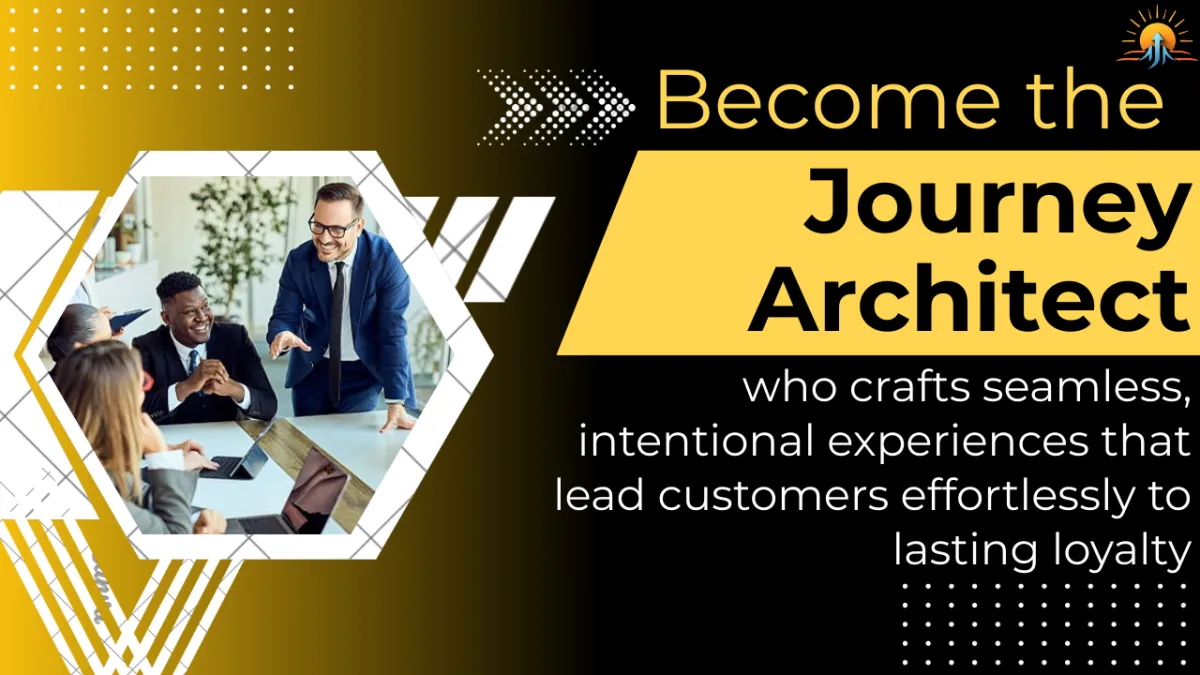 Illustration of a customer journey map showing a path with key touchpoints—from initial contact to brand advocacy. The visual includes icons or graphics representing stages like awareness, consideration, purchase, and loyalty, with arrows guiding the journey and elements highlighting increased engagement and satisfaction. Modern, clean design conveys strategy, growth, and customer-centric focus.