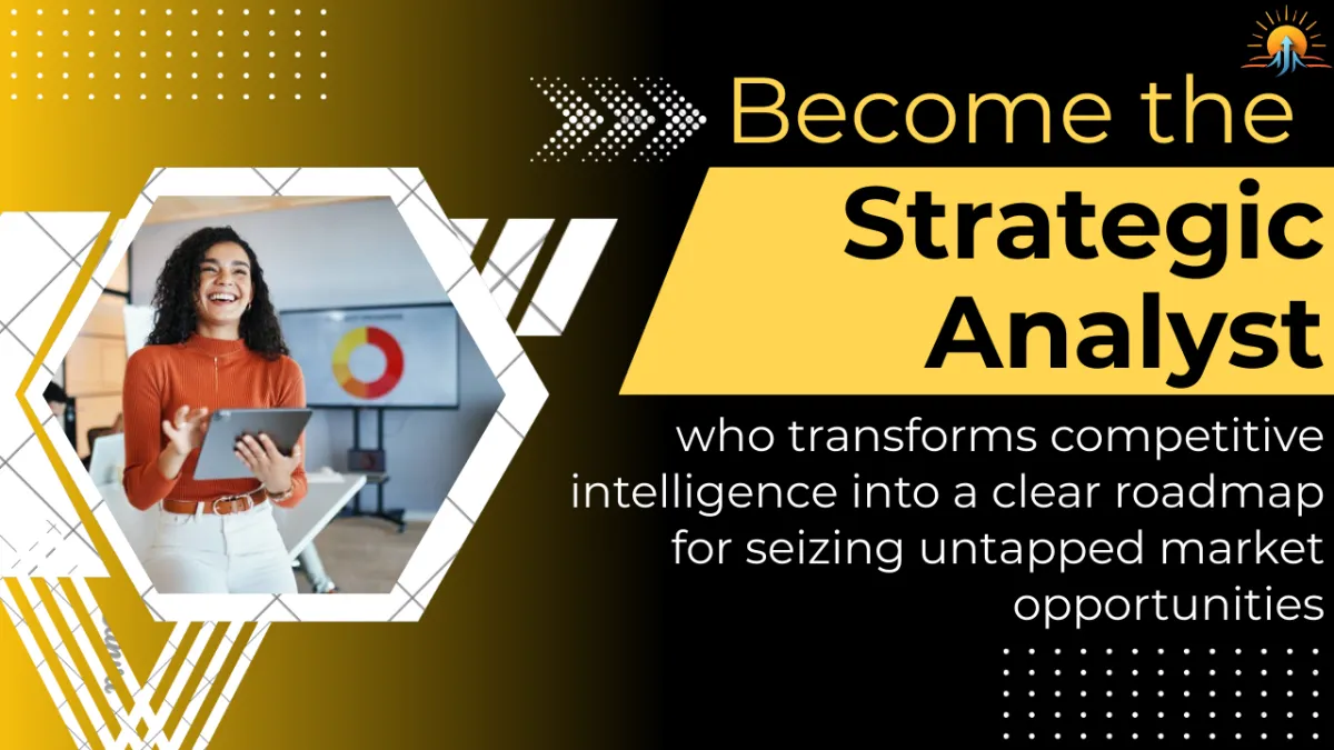 Visual of a magnifying glass focusing on a collection of competitor brand messages, revealing an open, empty space (white space) that stands out. Additional elements show a unique brand or marker occupying this uncovered gap. Clean, modern design emphasizes market analysis, differentiation, and seizing untapped opportunities.