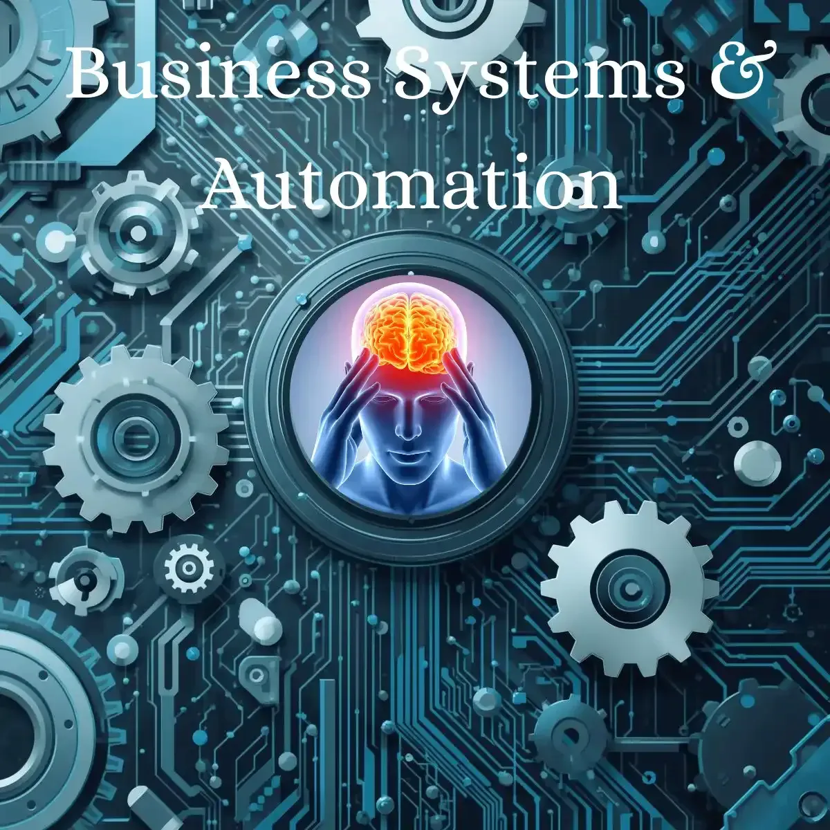 Business professionals implementing automated systems and technology solutions in a modern office