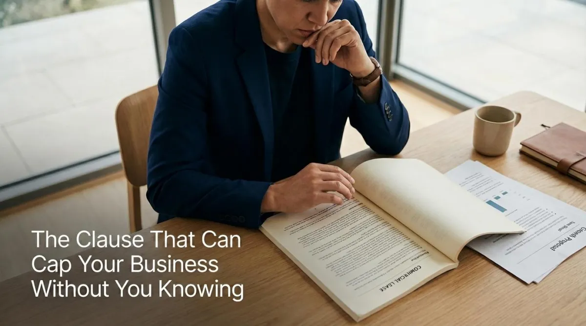 Business owner reviewing permitted use clause in a commercial lease with concern about future restrictions