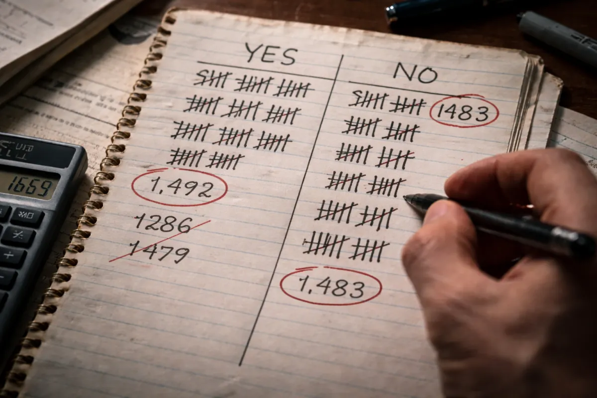 Nine Votes. That's How Much Your Absence Cost.