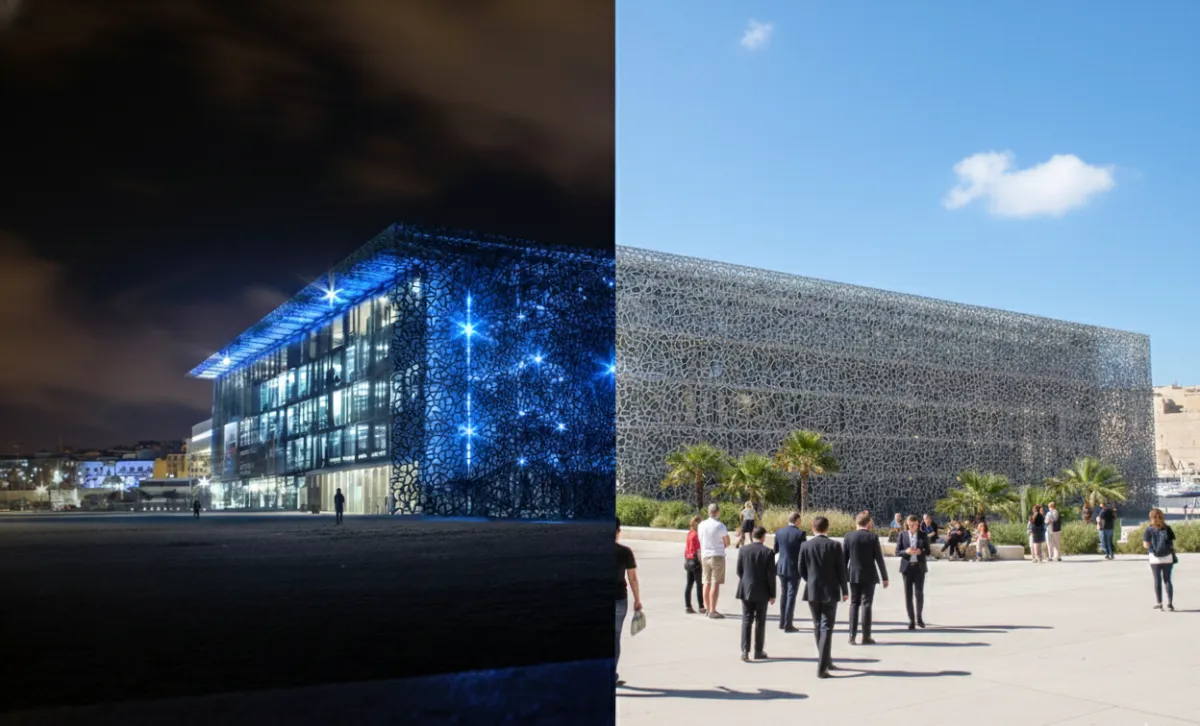 Raised White "BB" letters in newly renovated retail space.