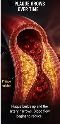 Inflammatory response and plaque narrowing