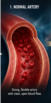 LDL particles penetrating artery walls