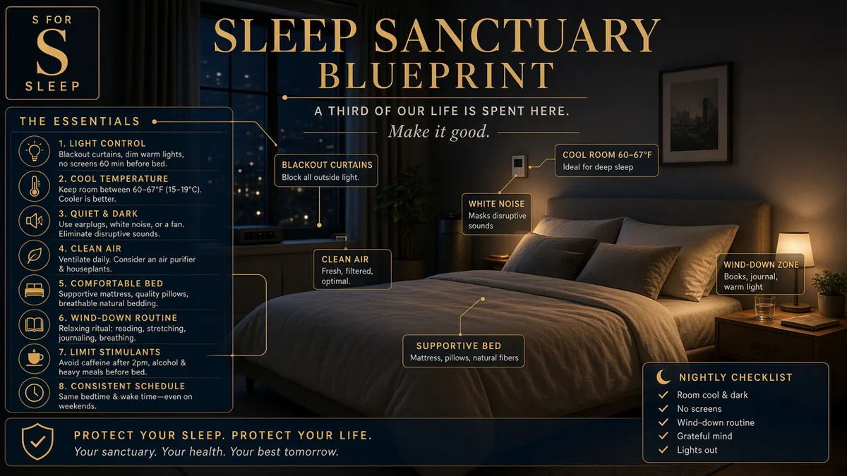 Sleep Sanctuary Blueprint infographic