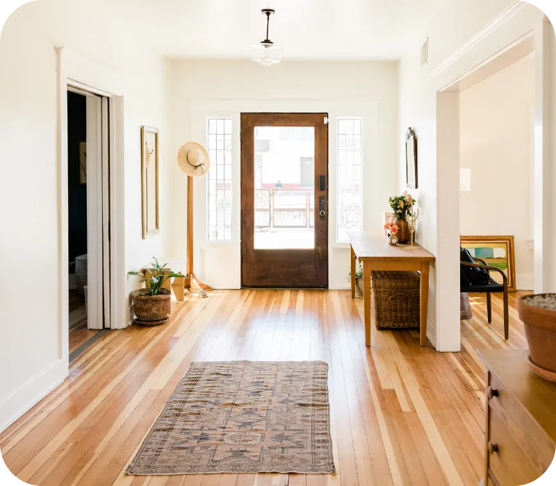 Bright home entryway representing clarity and confidence from a trusted home inspection in Wilmington, DE.