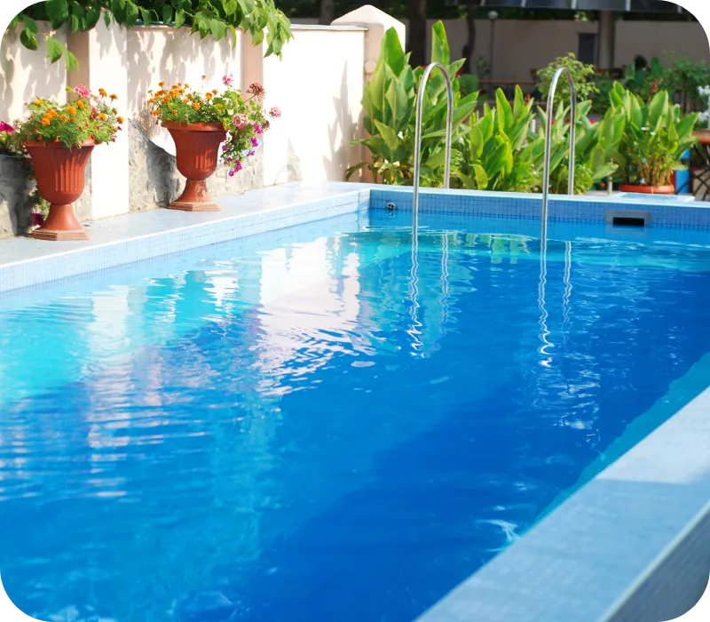 Clean residential swimming pool used for pool inspection in Wilmington, DE to ensure safety and maintenance compliance.