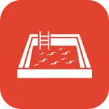Pool icon with water lines representing pool shell and surfaces.