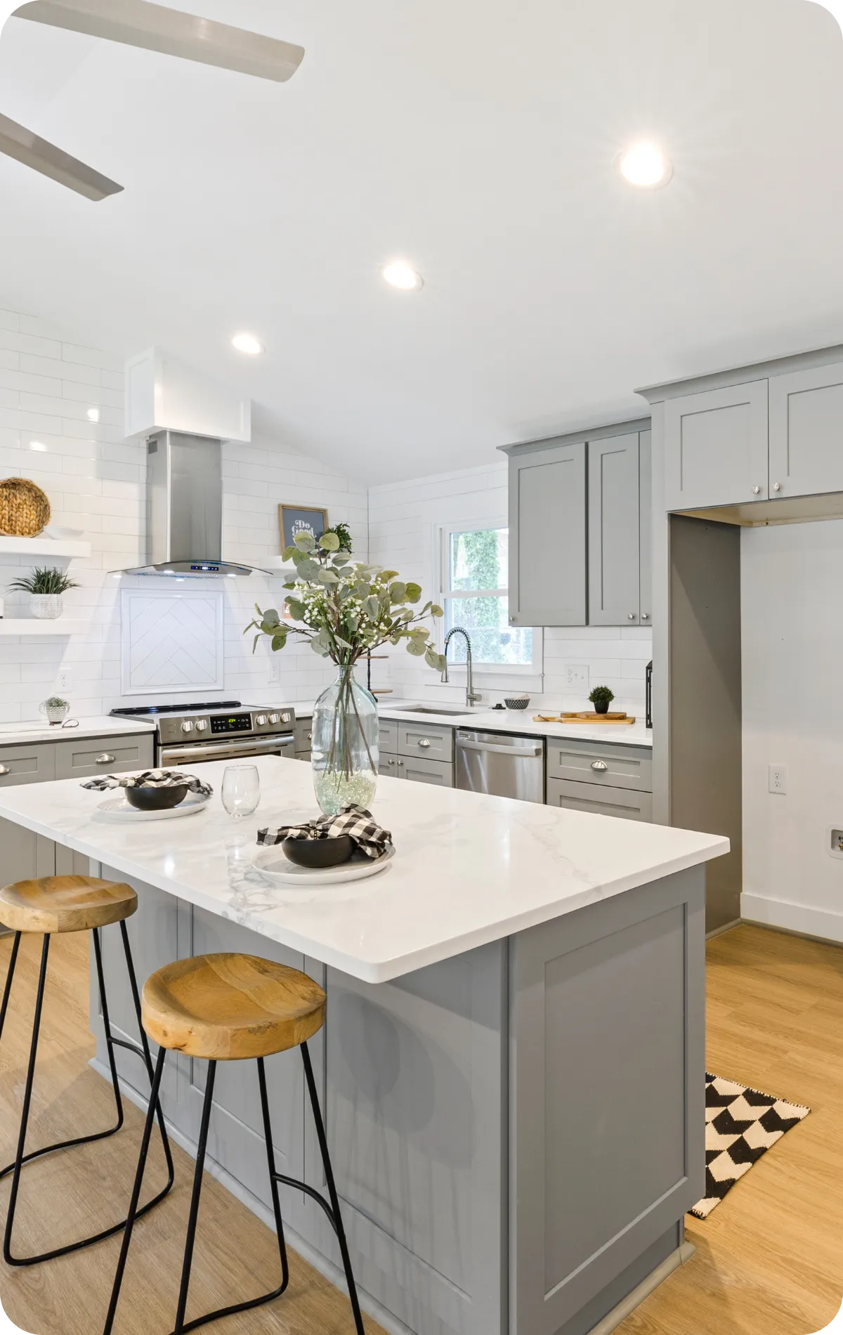 Modern Delaware kitchen with secure plumbing fixtures, proper water flow, safe wiring, and functional lighting inspected for safety.