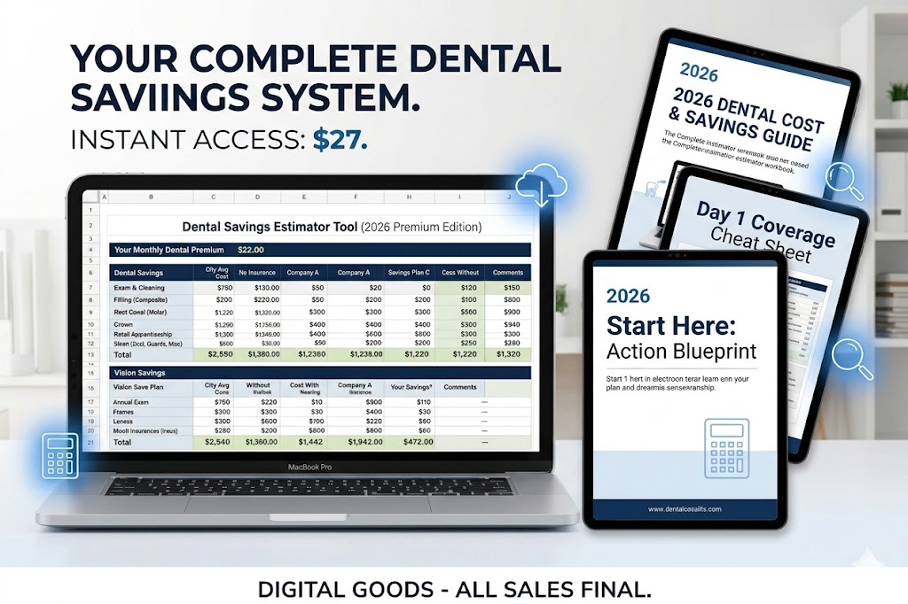 2026 Dental and Vision Savings System digital product bundle mockup