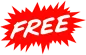 word 'free' in white on red background