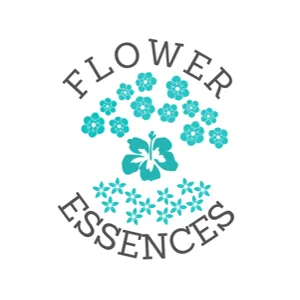 flower essences icon with turquoise flowers in the middle