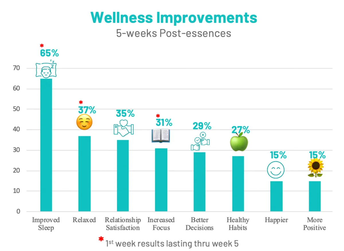 Custom Essence Blends' Pilot Study's Flower Essence Wellness Improvements