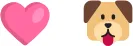 dog + heart icons