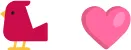 bird + heart icons