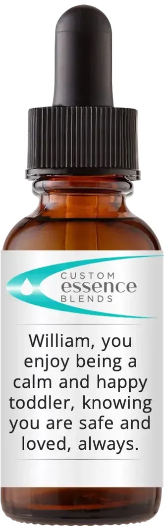 brown dropper bottle with Catherine Winfree's Custom Essence Blend label