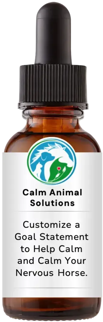 brown dropper bottle with animal communicator Catherine Winfree's Calm Animal Solutions label 