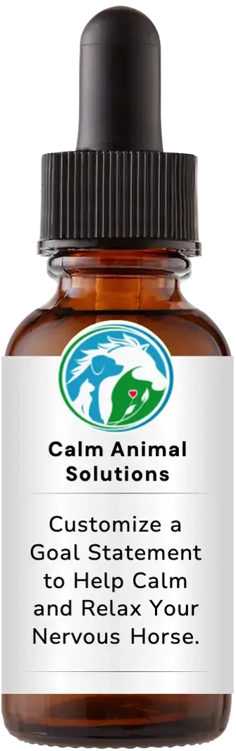 brown dropper bottle with animal communicator Catherine Winfree's Calm Animal Solutions label 