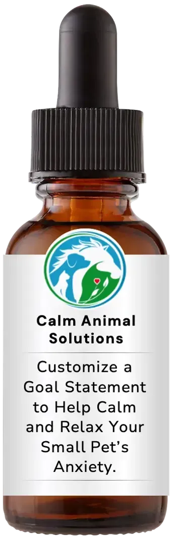 brown dropper bottle with animal communicator Catherine Winfree's Calm Animal Solutions label 