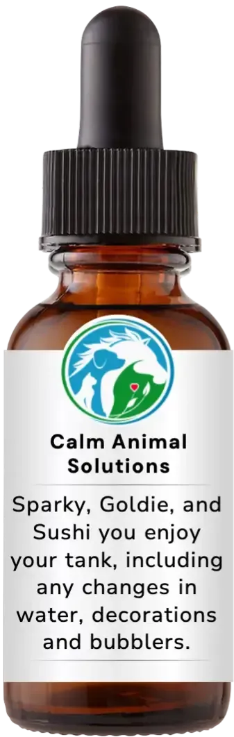 brown dropper bottle with animal communicator Catherine Winfree's Calm Animal Solutions label 